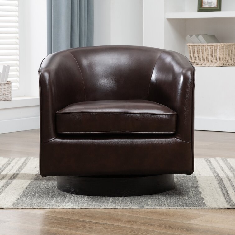 Leather barrel swivel chair new arrivals